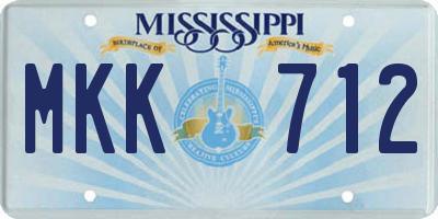 MS license plate MKK712