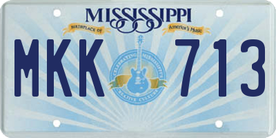 MS license plate MKK713