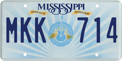 MS license plate MKK714