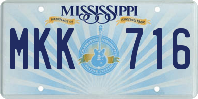 MS license plate MKK716