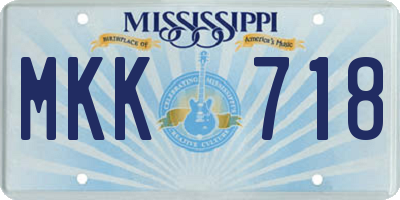 MS license plate MKK718