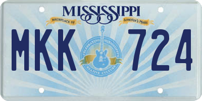 MS license plate MKK724