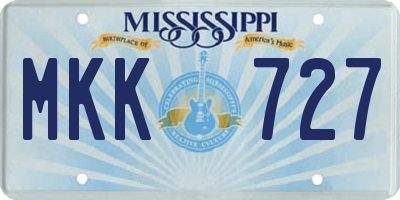 MS license plate MKK727