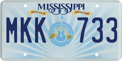 MS license plate MKK733