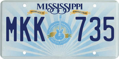 MS license plate MKK735