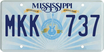 MS license plate MKK737