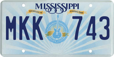 MS license plate MKK743