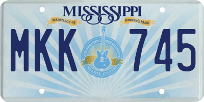 MS license plate MKK745