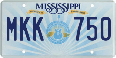 MS license plate MKK750