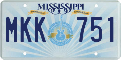 MS license plate MKK751