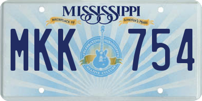 MS license plate MKK754