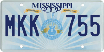 MS license plate MKK755