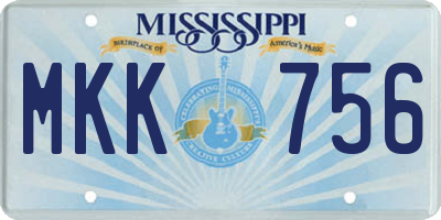 MS license plate MKK756