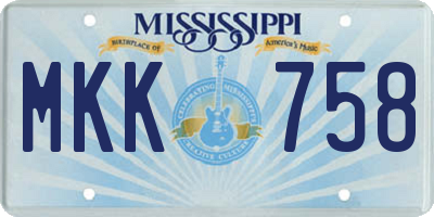 MS license plate MKK758