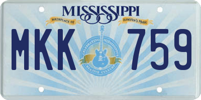MS license plate MKK759