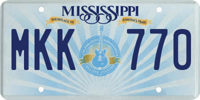 MS license plate MKK770