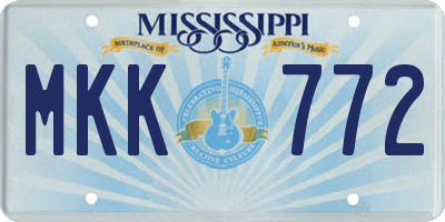 MS license plate MKK772