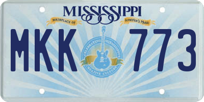 MS license plate MKK773