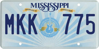 MS license plate MKK775