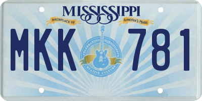MS license plate MKK781