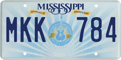 MS license plate MKK784