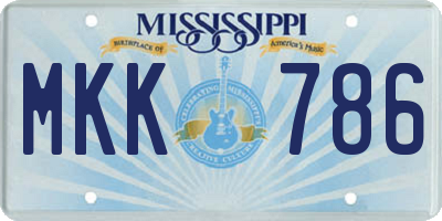 MS license plate MKK786