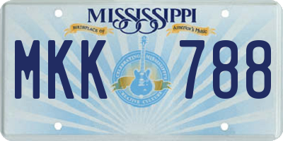 MS license plate MKK788