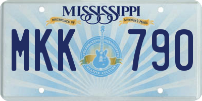 MS license plate MKK790