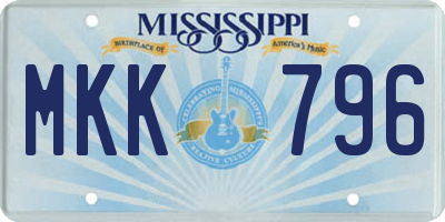 MS license plate MKK796