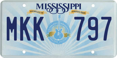 MS license plate MKK797