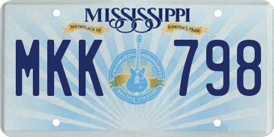 MS license plate MKK798