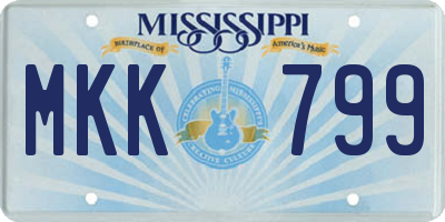 MS license plate MKK799