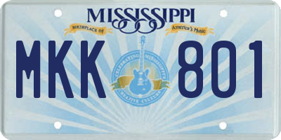MS license plate MKK801
