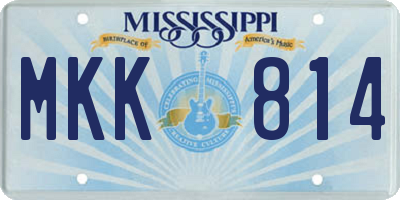 MS license plate MKK814