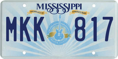 MS license plate MKK817