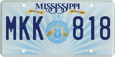 MS license plate MKK818