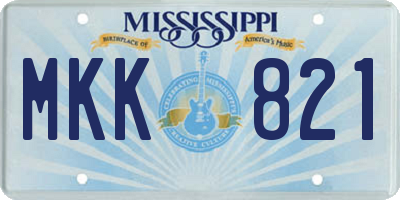 MS license plate MKK821