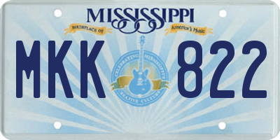 MS license plate MKK822