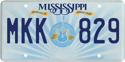 MS license plate MKK829