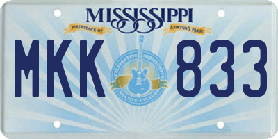MS license plate MKK833