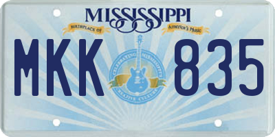 MS license plate MKK835