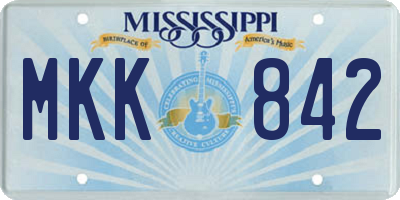 MS license plate MKK842