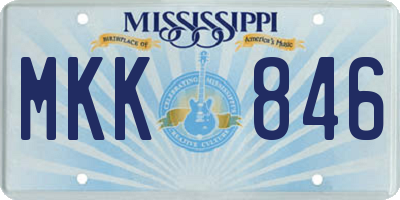 MS license plate MKK846