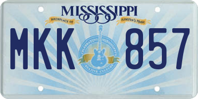 MS license plate MKK857