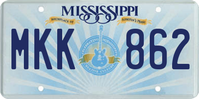 MS license plate MKK862