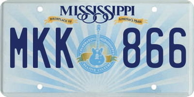 MS license plate MKK866