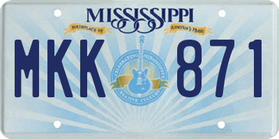 MS license plate MKK871