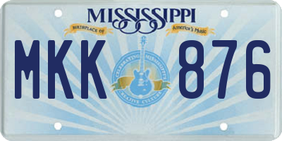 MS license plate MKK876