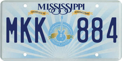 MS license plate MKK884