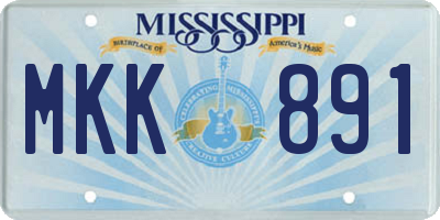MS license plate MKK891